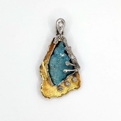 Εικόνα της Μεταγιόν από Χρυσό K14 και Ασήμι με Aqua Aura