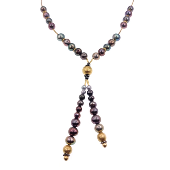 Εικόνα της Κολιέ με Μαύρα Μαργαριτάρια